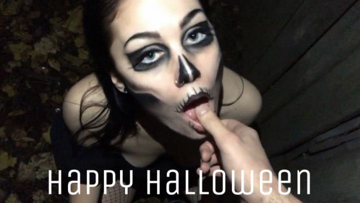 Spooky Slut Skull Fucked and Railed Hard