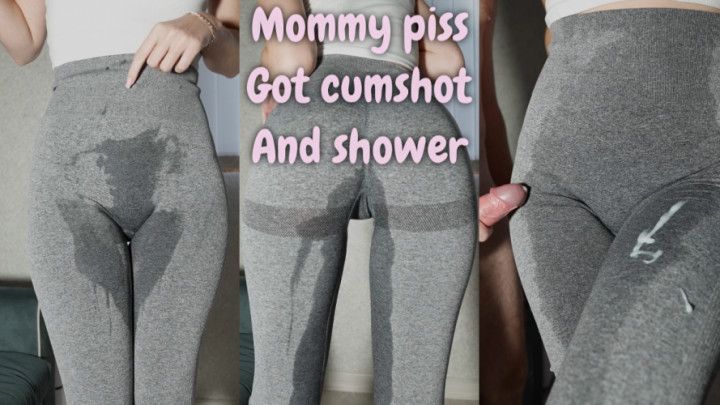 Mom Pee / Got Cum and Shower! Wetting Leggings