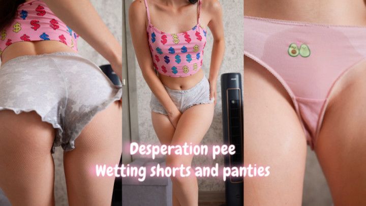 Desperation Pee in Shorts and Panties 4k