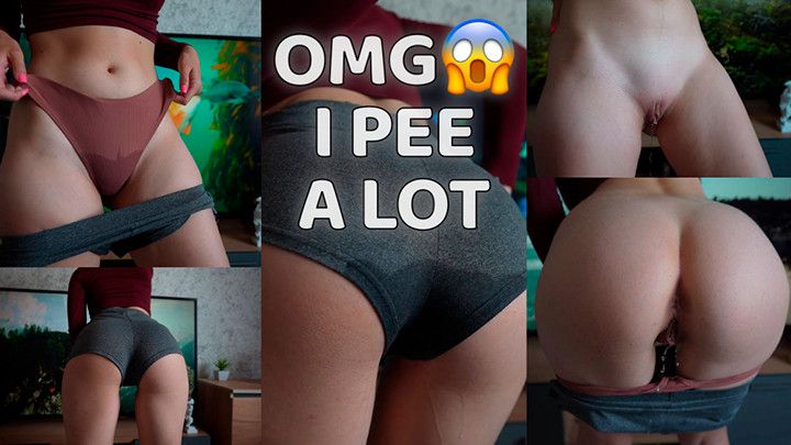 PEE A LOT! getting wet shorts panties and floor