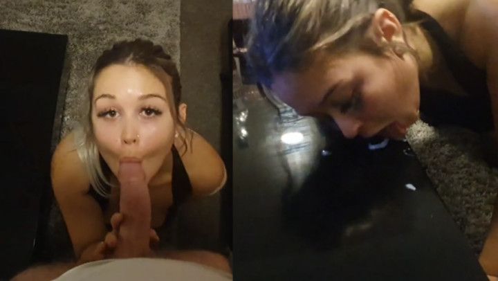 Coffee Table Cum Play and Blowjob