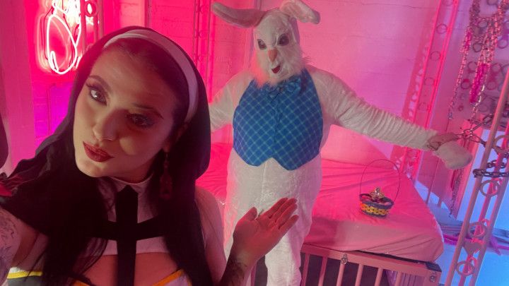 Easter Bunny gets Punished by Nun