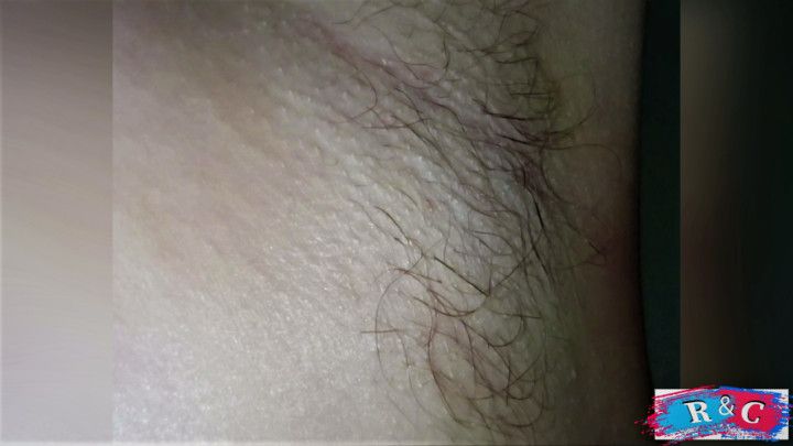 Hairy armpits and pussy of chubby milf