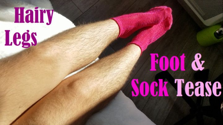 Hairy-Legged Sparkly Socks Foot Tease