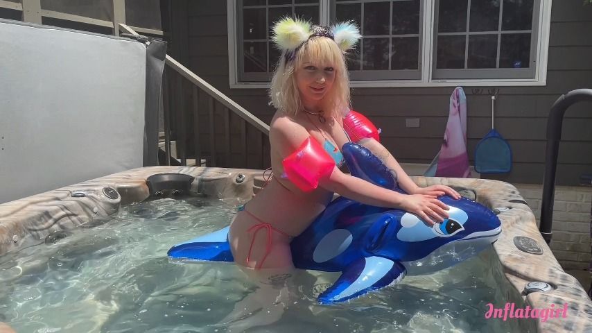 Fun With My Pool Toys In The Hot Tub