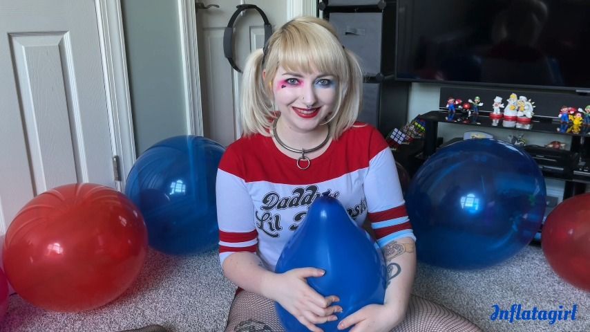 Harley Quinn Busts Balloons In Your Face