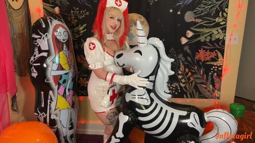 Nurse Inflatagirl Treats Skelecorn