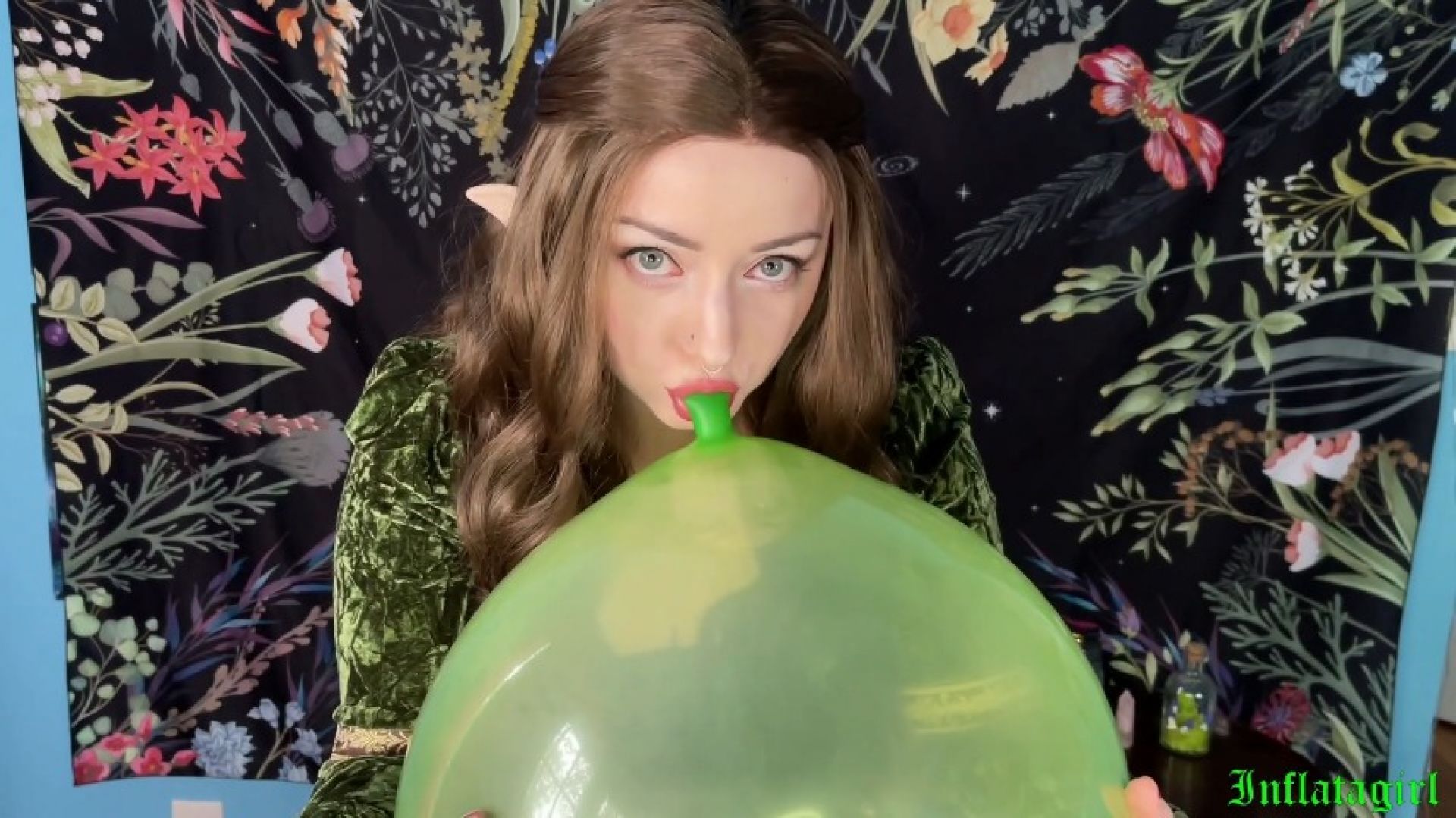 Sensual Elven Balloon Blowing and Deflation