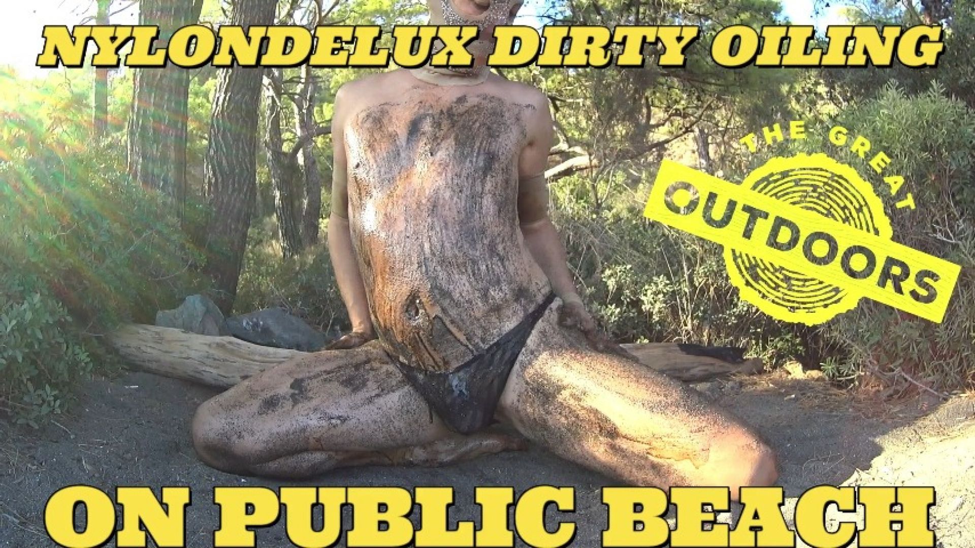 dirty oiling on public beach