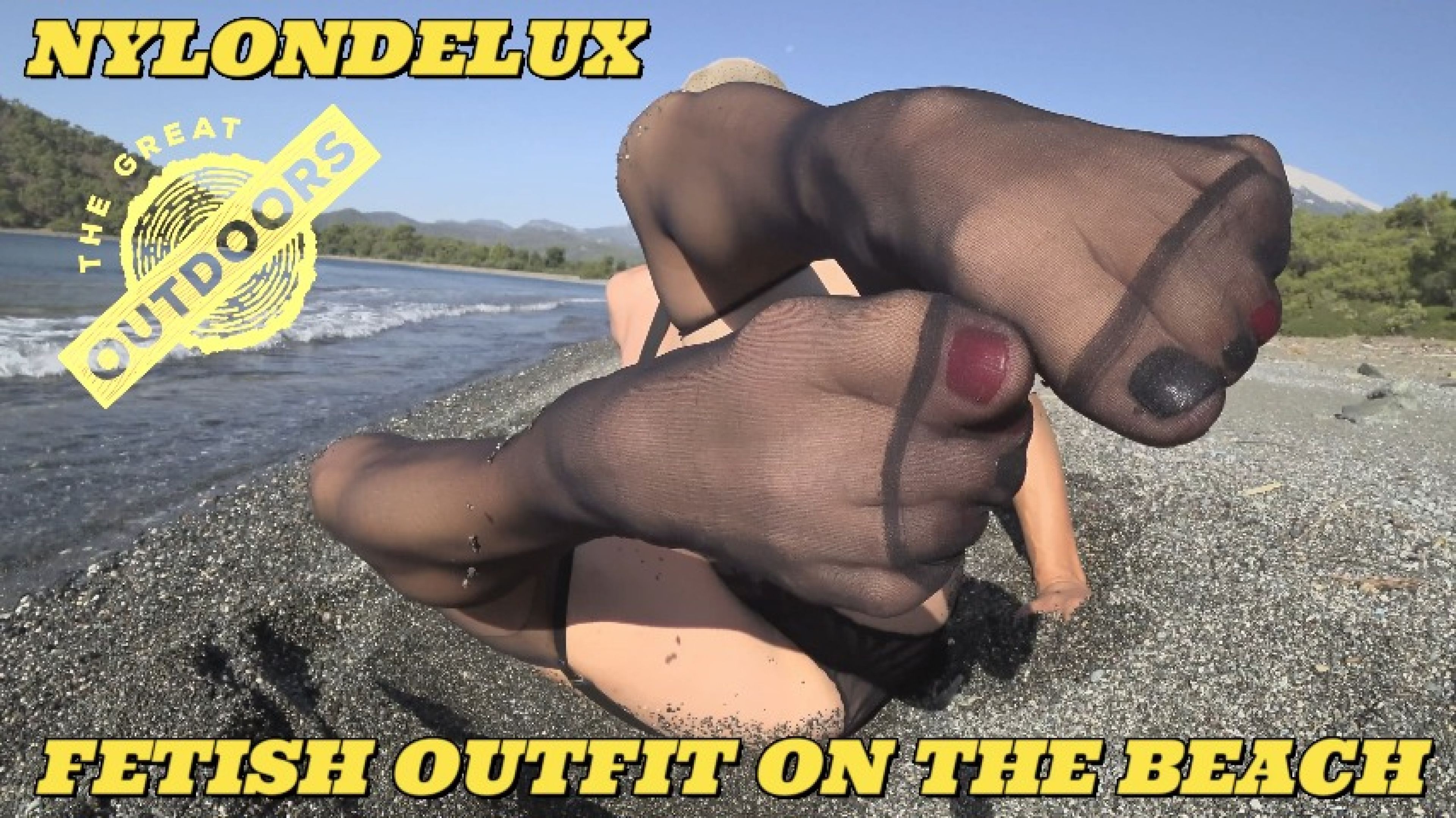 fetish out fit on the beach 4k