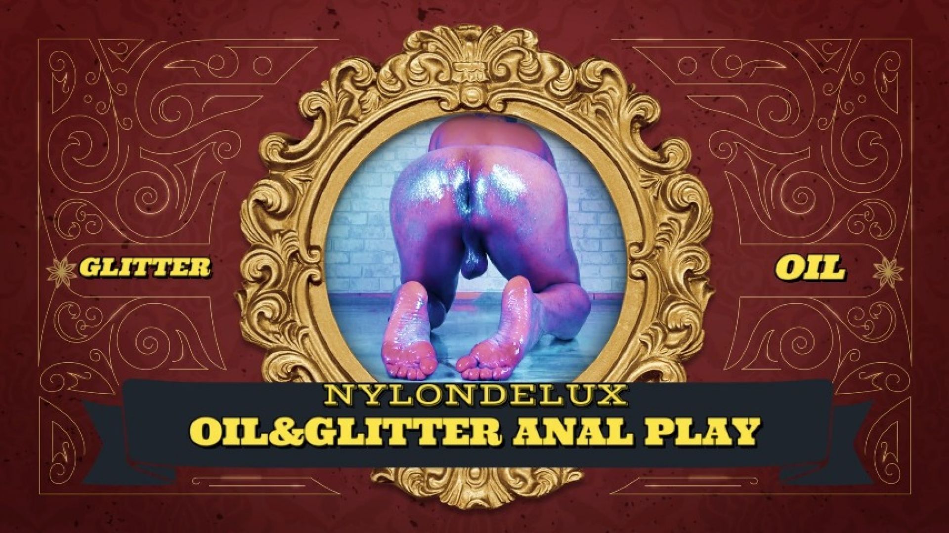 oil &amp; glitter dildo anal play