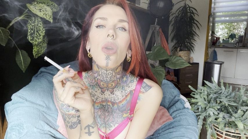 Redhead Smoking Cigarette