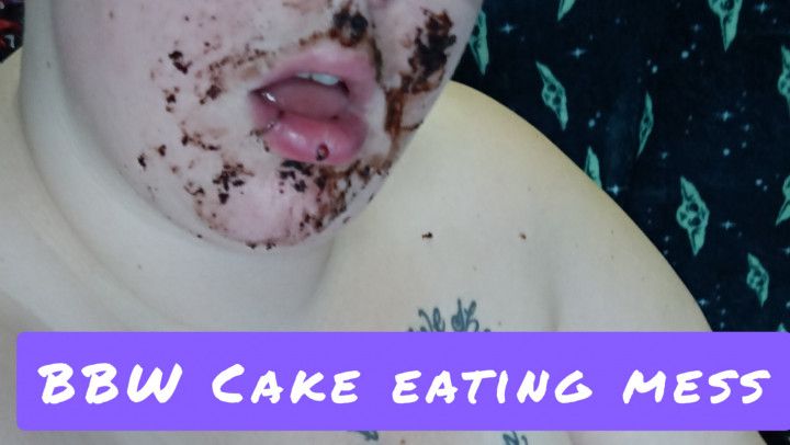 BBW Cake Eating Mess