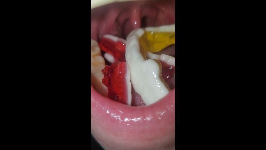 Open mouth swallow 4 shark gummies