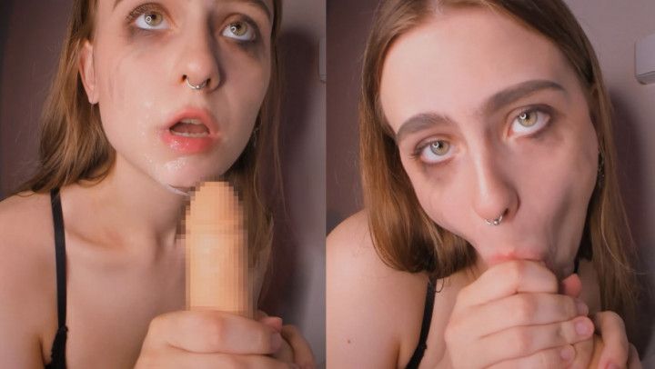 POV Deepthroat blowjob from a wet whore