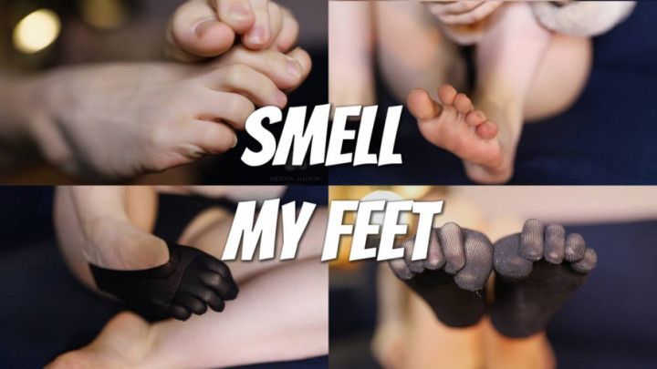 Nylon fingersocks on my feet