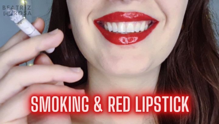 Smoking and red lipstick