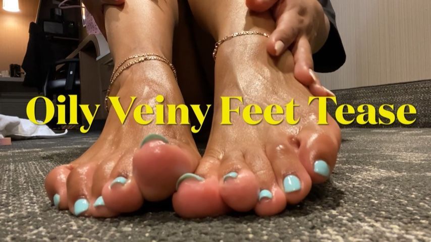 Oily Veiny Feet with Blue Toes