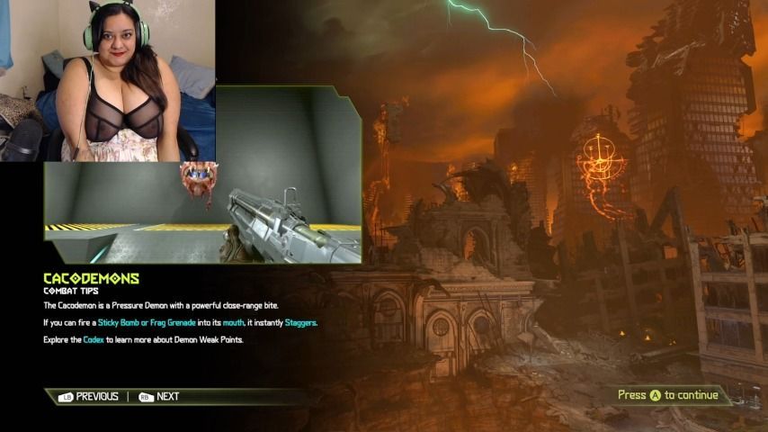 BBW Big Titty Gamer Plays Doom Eternal