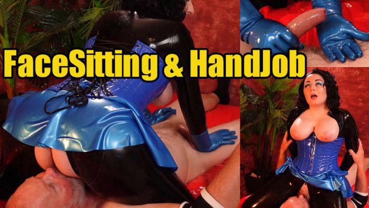 FaceSitting and HandJob from Latex Mistress, Romantic FemDom