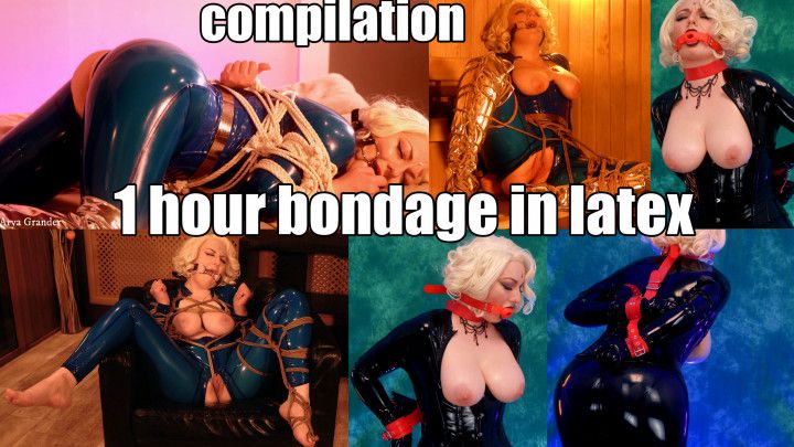 1 hour bondage in latex - compilation