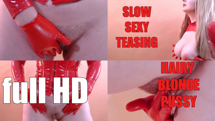 Teasing by hairy pierced pussy HD