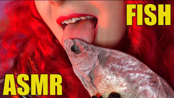 ASMR: chocolate fish, eating fetish, chewing with braces
