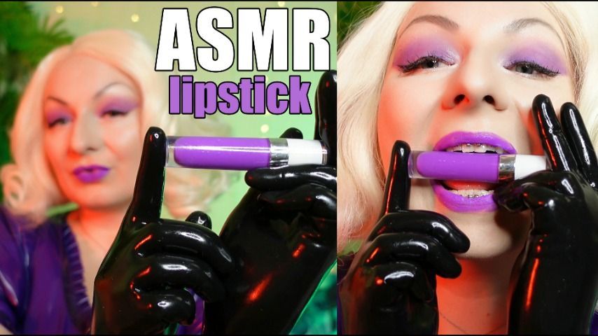 ASMR: purple lipstick process