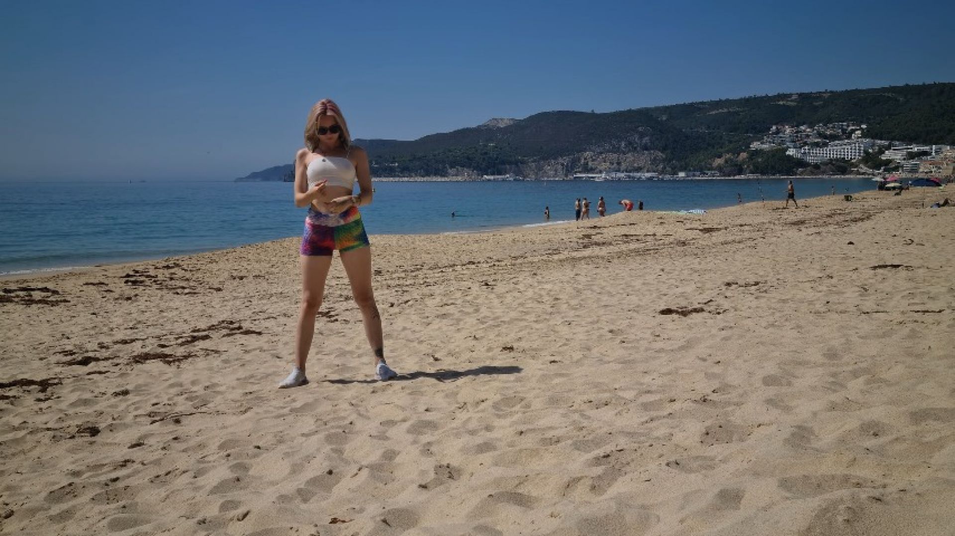 Stripper Stretch on the Beach