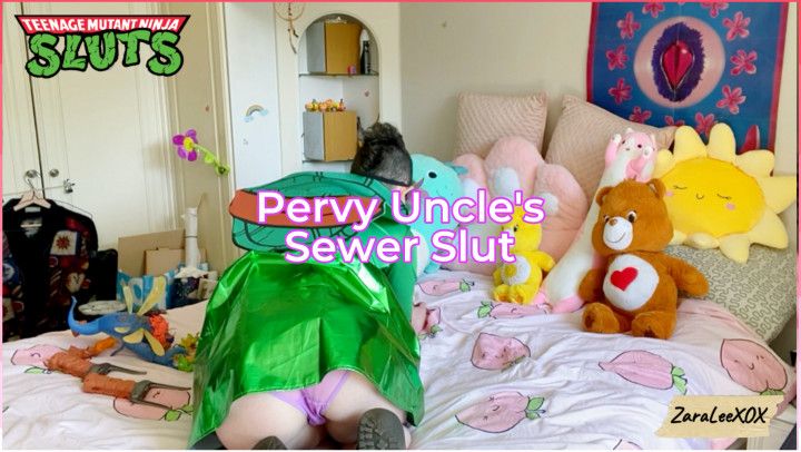 Pervy Uncles Sewer Slut With Teen Turtles Cosplay