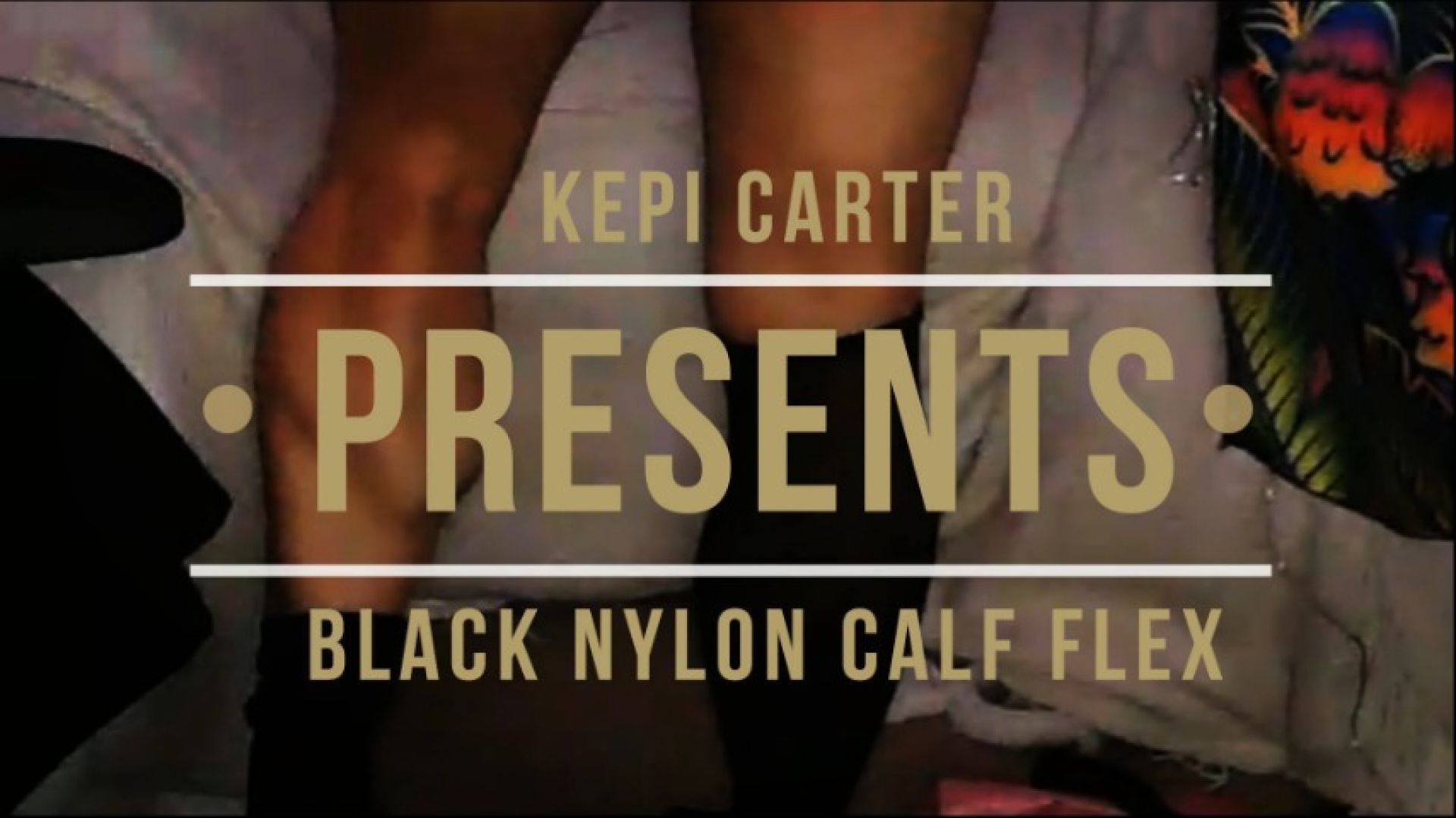 Black thigh-high nylon calf muscle flex