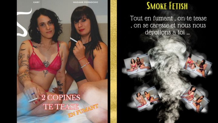 2 copines te tease en fumant