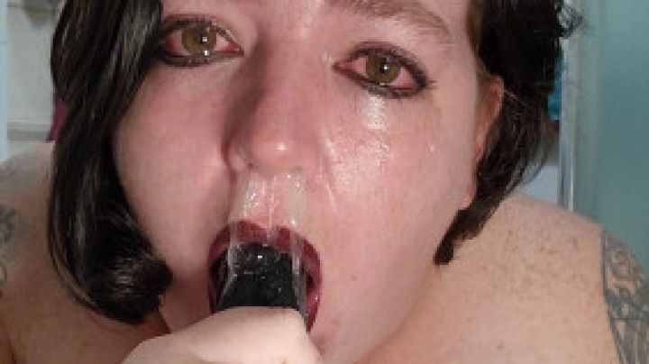 BBW goth messy throat fuck