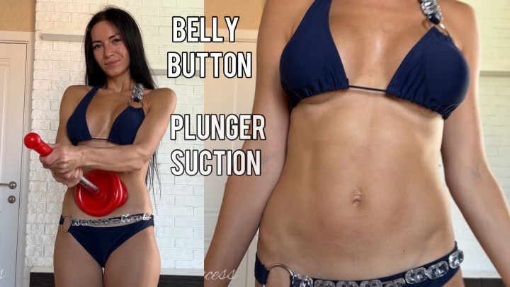 Belly button plunger suction in bikini