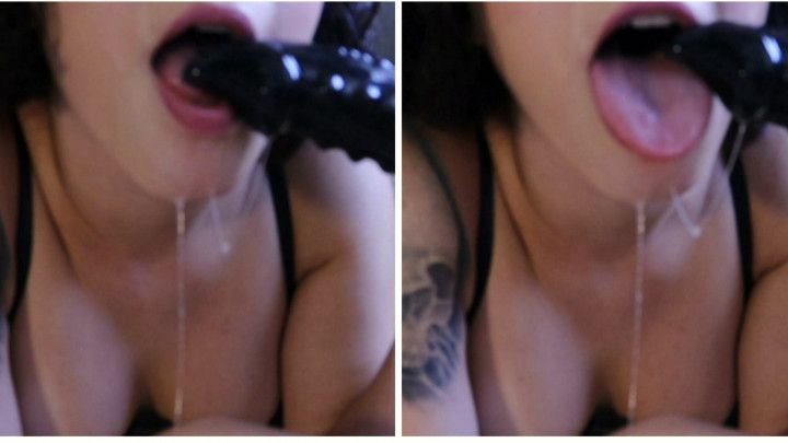 A very drooling suck on my dildo