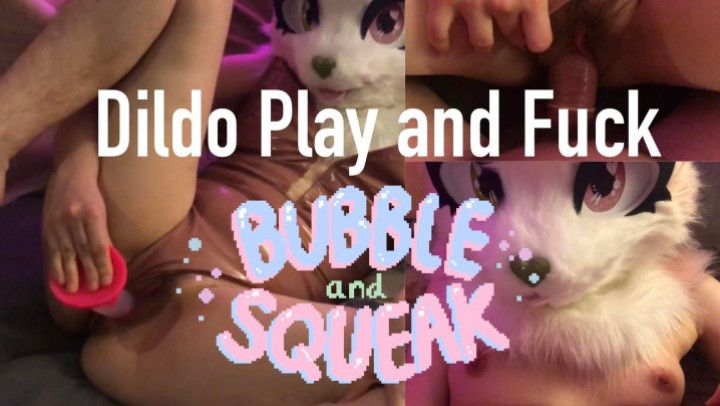 Furry Dildo Play and Swimsuit Fuck