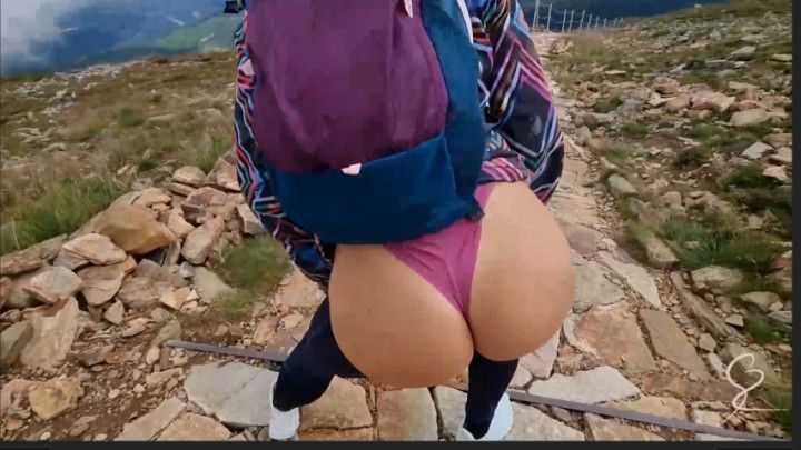 Horny Zuzu sucking dick on the mountain