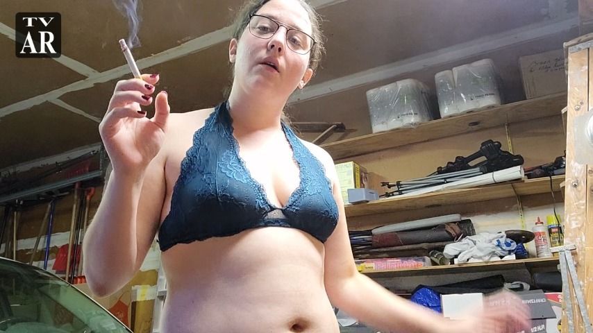 Sneaking a smoke in the garage