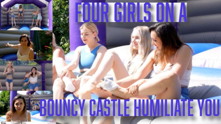 Four Girls On A Bouncy Castle Humiliate You