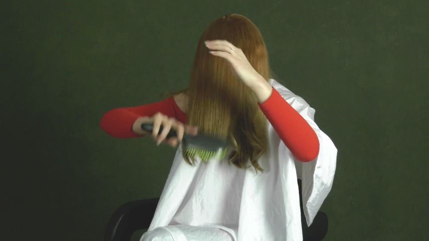 White Cape and Hair Brushing