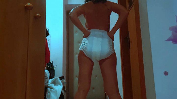 Natalia in diaper