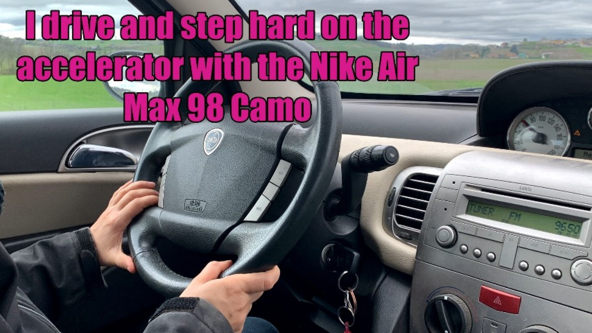 I drive and step hard on the accelerator with the Nike Air M