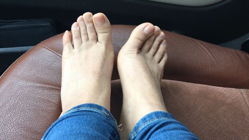 barefoot on leather seats