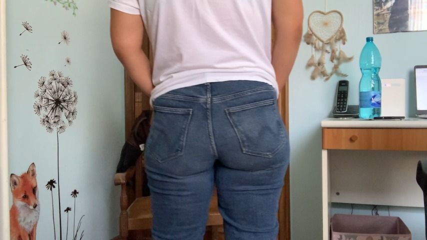 only jeans fetish butt and legs crossed