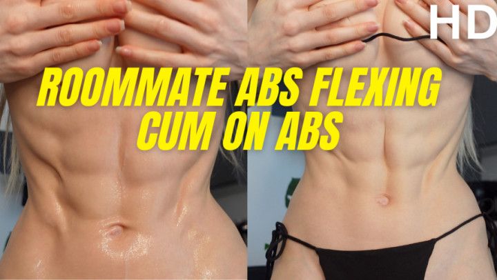 Roommate ABS FLEXING Cum On Abs HD