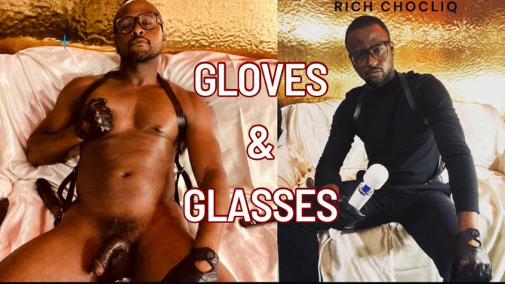 Leather Gloves &amp; Glasses Masturbation