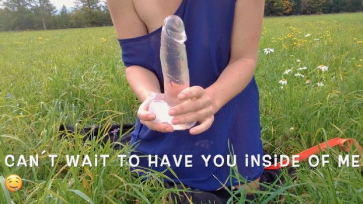 Dildo Ride in public Field