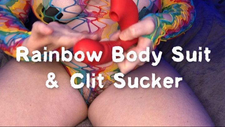 Rainbow Body Suit &amp; Clit Sucker