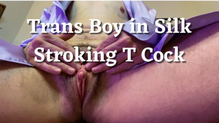 Trans Boy In Silk Stroking T Cock