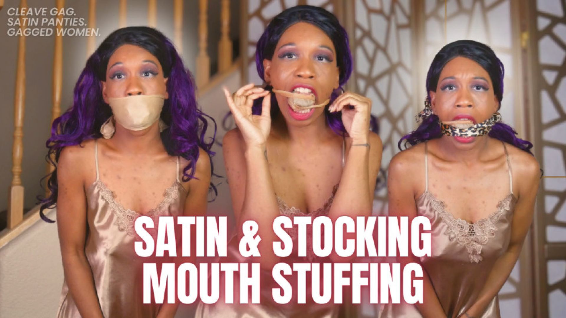 Satin &amp; Stocking Mouth Stuffing